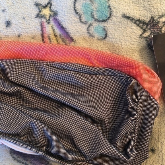 TOMMY HILFIGER Bandeau Bra Underwire Navy Blue Coral Orange Strapless Bikini TOP - Picture 3 of 5